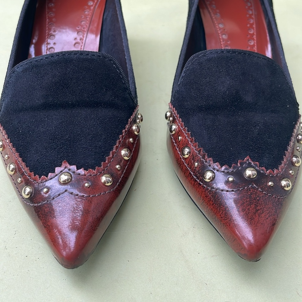 Vintage brown/black Tory Burch leather heels - Picture 6 of 16